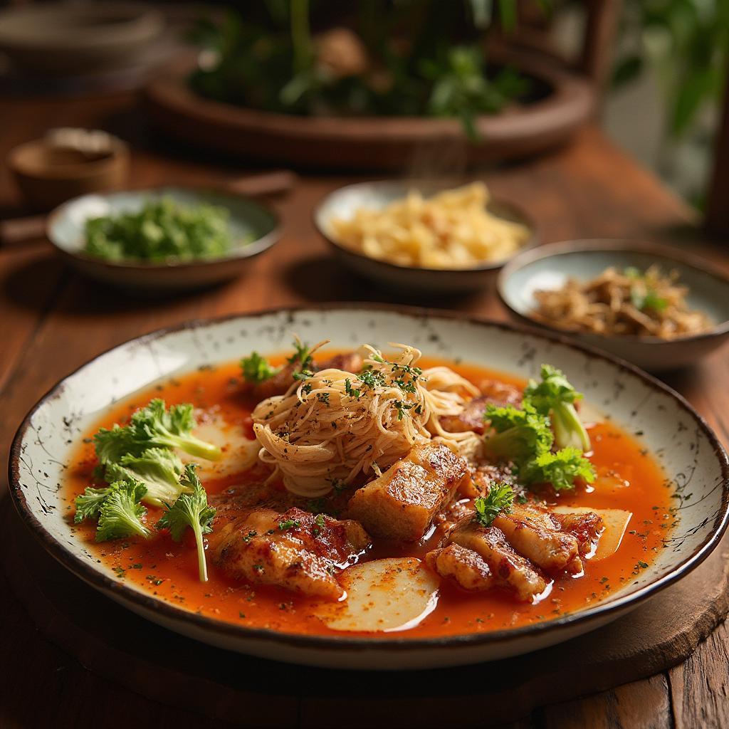 Bàn tiệc thịnh soạn với các món ăn đặc sản tại Núi Thần Tài, Đà Nẵng., đặc sản đà nẵng