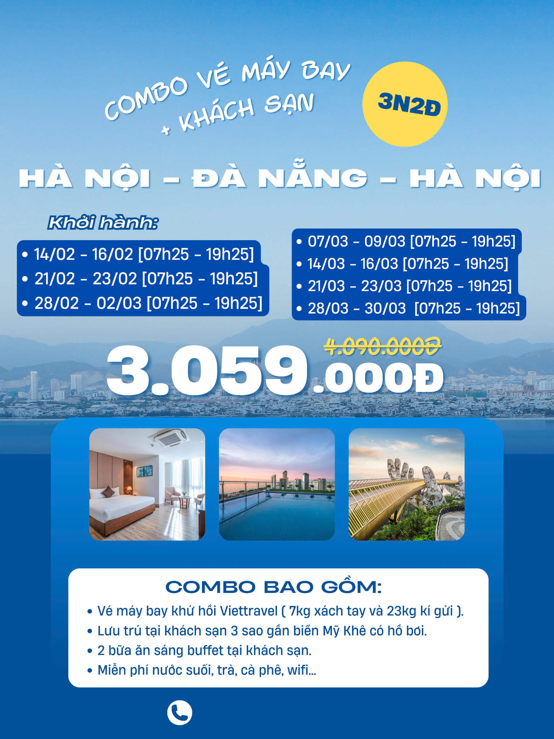 combo vé máy bay khách sạn Đà Nẵng