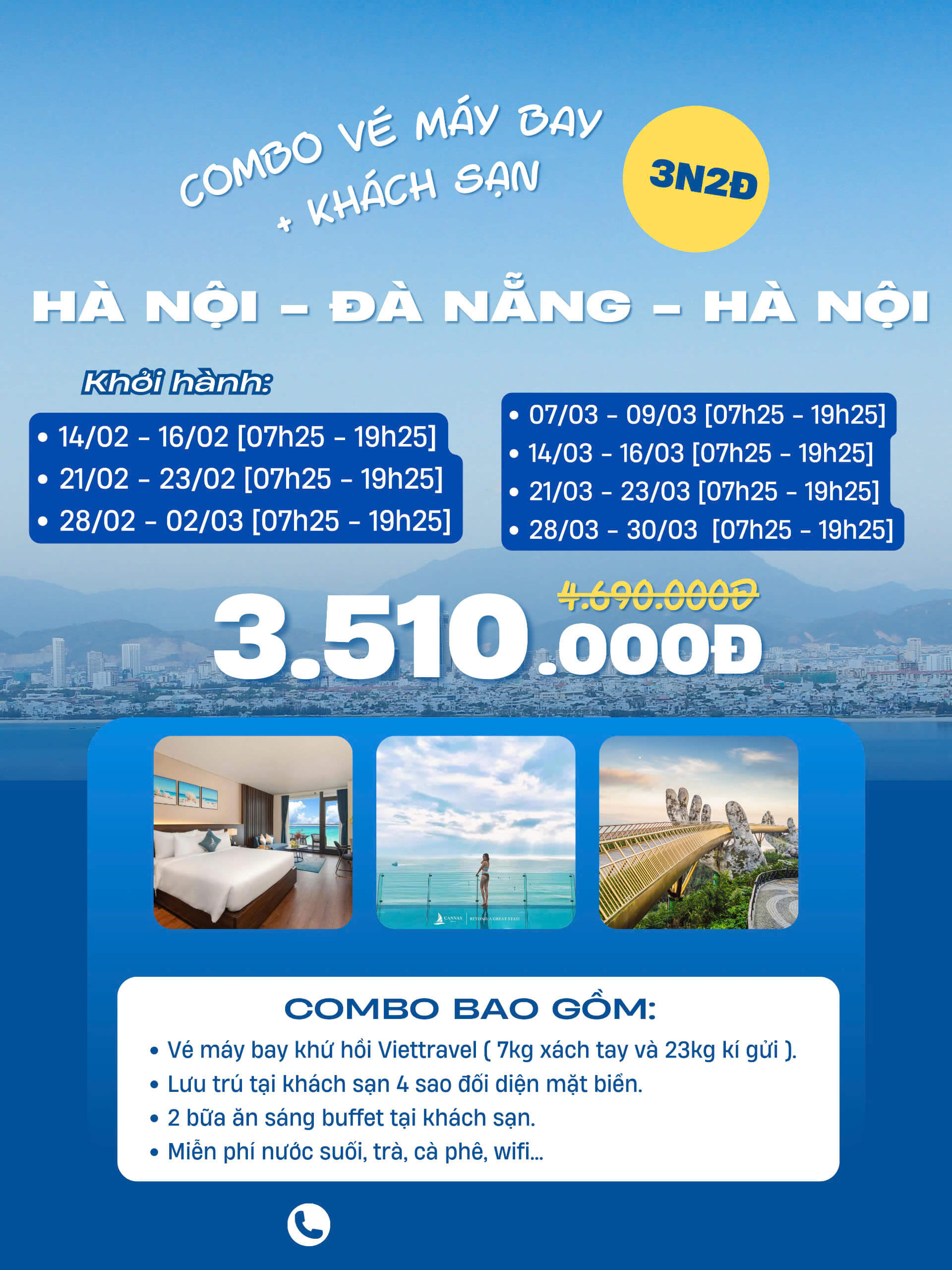 combo vé máy bay khách sạn
