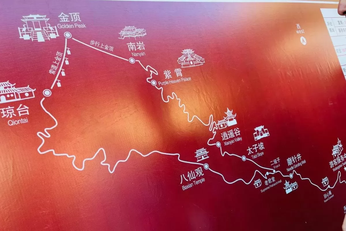 alt: Bản đồ khu vực núi Võ Đang