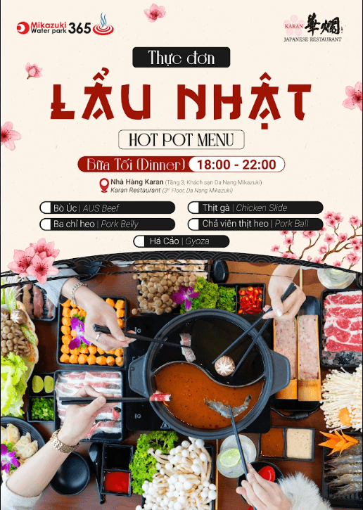 Thực đơn Lẩu Nhật Karan Restaurant