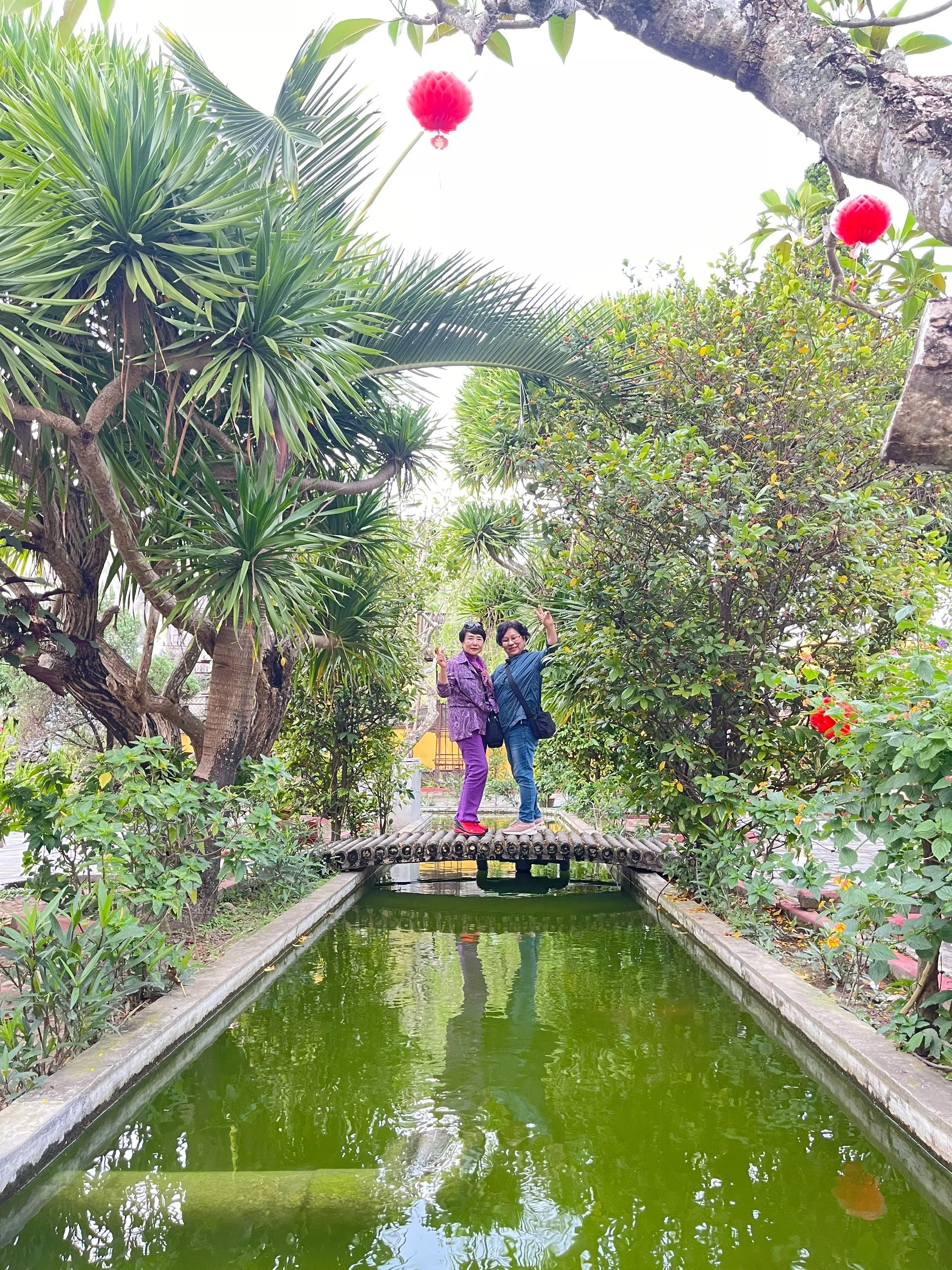 Hậu hoa viên rợp bóng mát thanh bình trong Hội Quán Quảng Đông