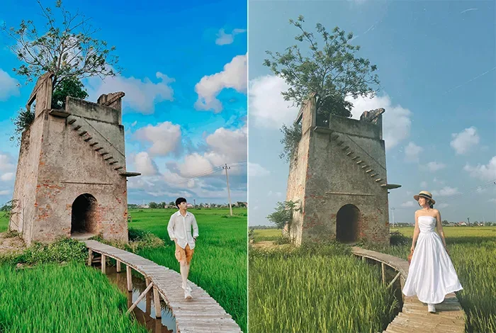 best photo spots in Hoi An Duy Xuyen Old Brick Kiln stairway to heaven rice field