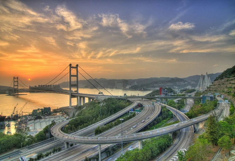 Cầu Thanh Mã Tsing Ma Bridge Hồng Kông cầu treo 2 tầng đường bộ và đường sắt dài thứ 7 thế giới