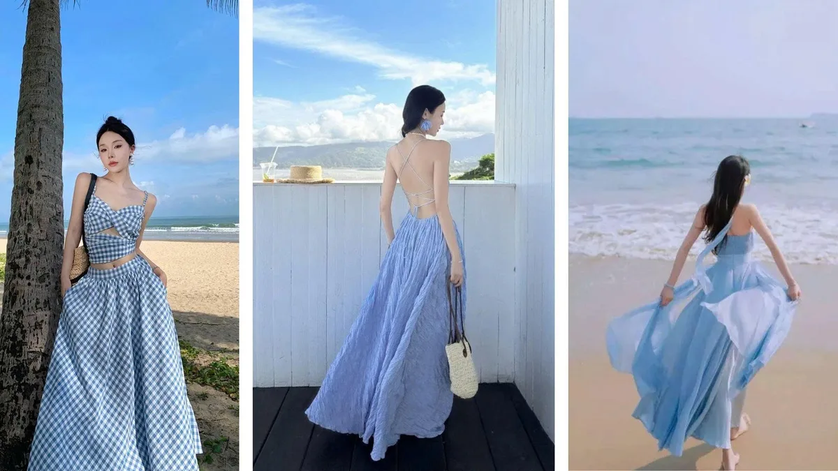 thuê váy maxi đi biển mỹ khê đà nẵng bay bổng tôn dáng chụp ảnh hoàng hôn